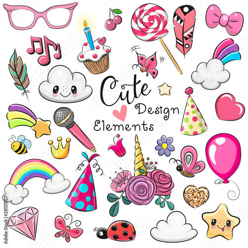 Set of Cute design elements