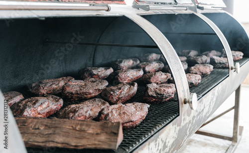 Briskets in a Smoker