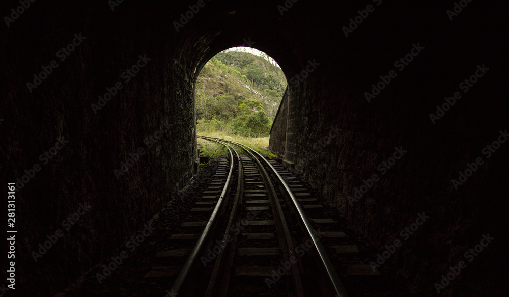 Fototapeta railway in the tunnel