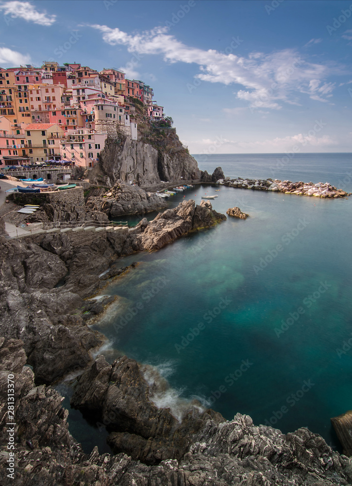 Cinque Terre -Manarola, picturesque fishermen villages in the province of La Spezia, Liguria, Italy 