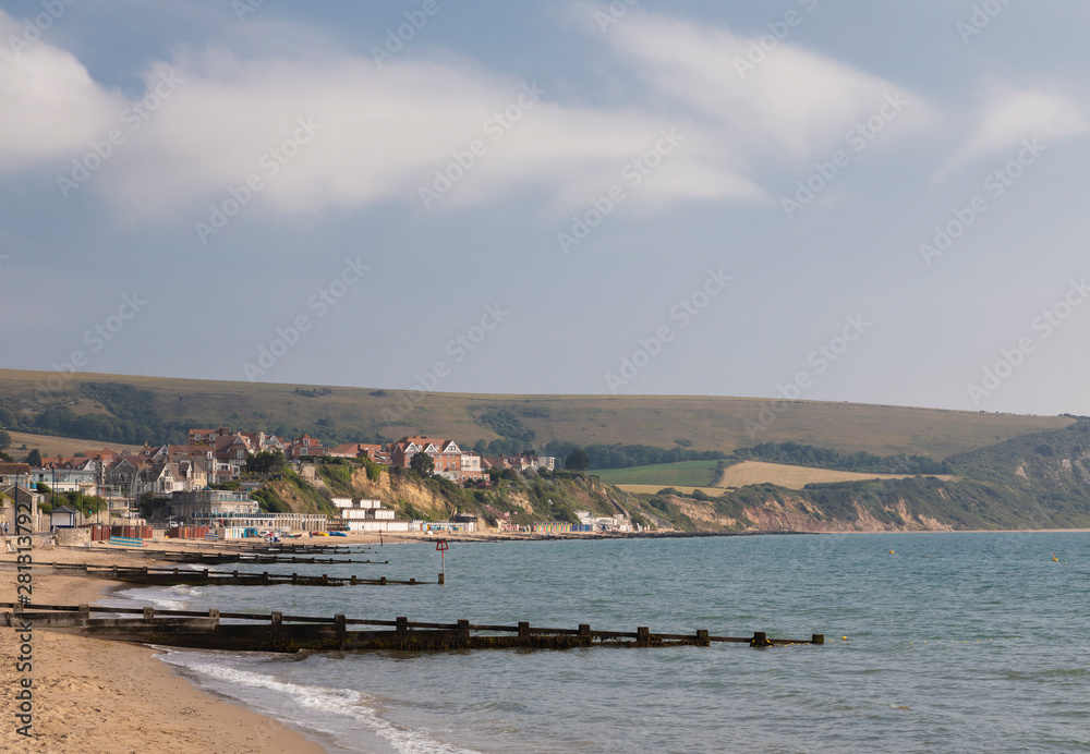 Morning At Weymouth / An image of the beach and outskirts of the town of Weymouth, Dorset, England, UK.