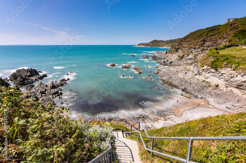 Combesgate Beach on a Beautiful Summer Day - Woolacombe, Devon, England photo