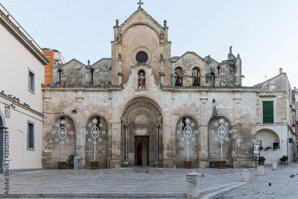 The church San Giovanni Battista in the historic part of Matera The church San Giovanni Battista in the historic part of Matera