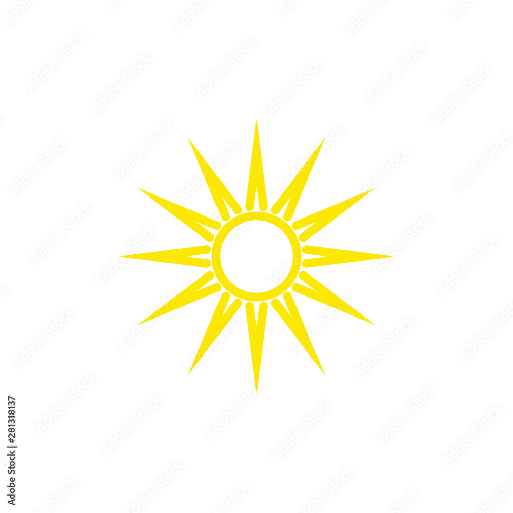 Sun icon vector isolated, sun symbol Sun icon vector isolated, sun symbol