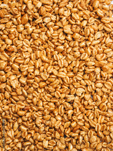 Heap of tasty puffed wheat