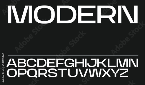 Modern strong vector font. Full alphabet