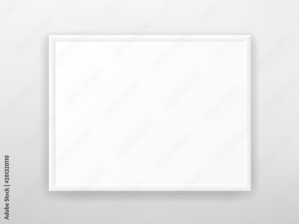 Modern white frame. Photo frame on a wall. Vector illustration Modern white frame. Photo frame on a wall. Vector illustration