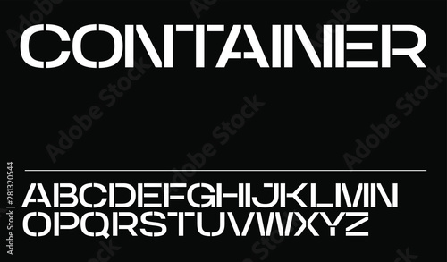 Modernt stencil industrial font