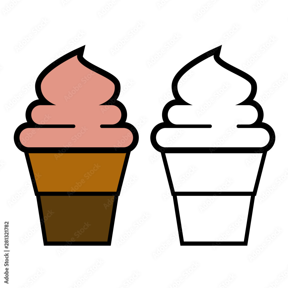 illustration of cream in cone illustration of cream in cone