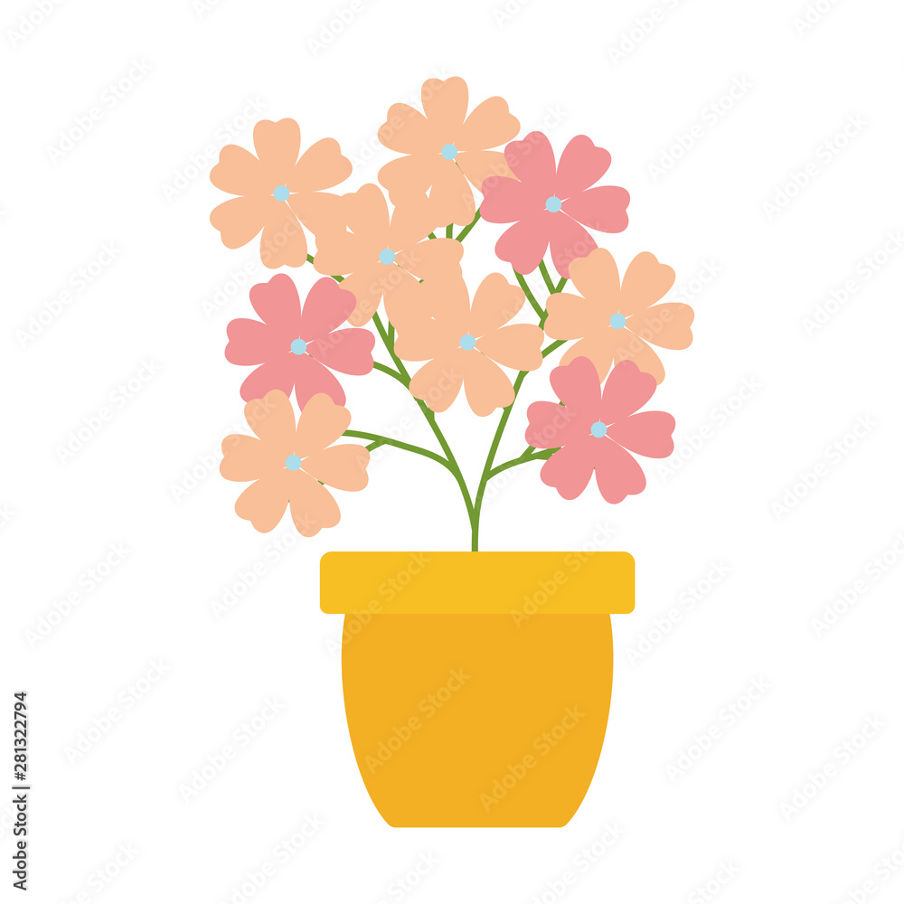 Naklejka premium flowers garden in ceramic pot decoration