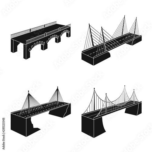 Isolated object of construct and side symbol. Set of construct and architecture stock symbol for web.
