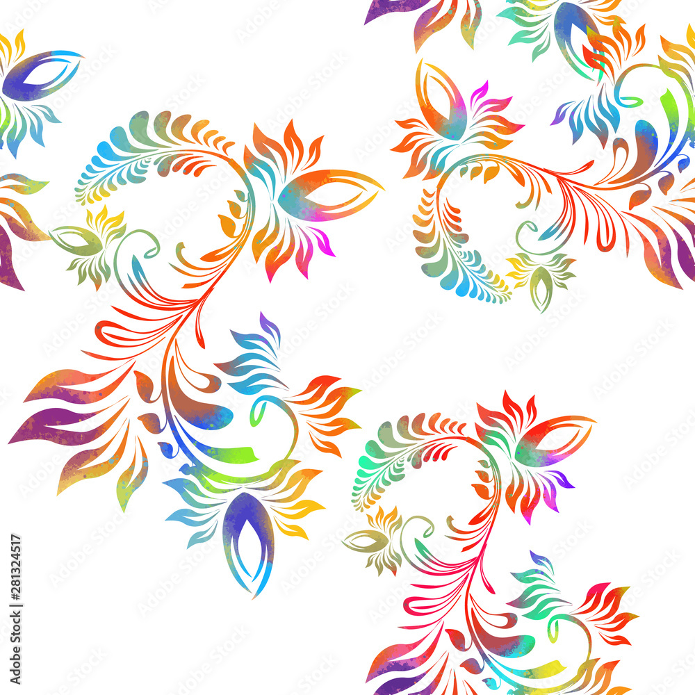 Fototapeta premium A seamless background floral patterns. Vector illustration