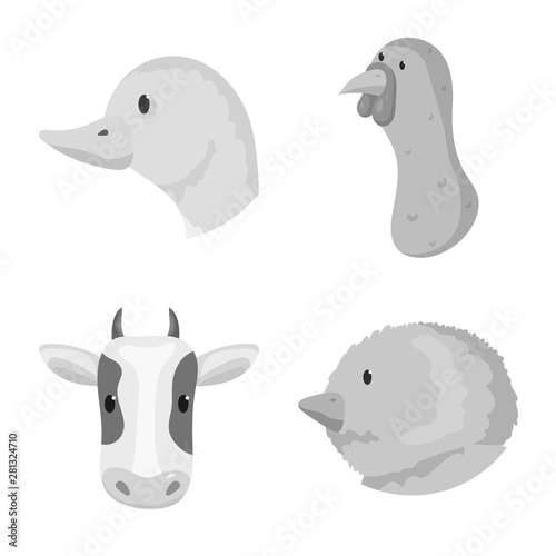 Vector design of countryside and homestead logo. Collection of countryside and breeding stock symbol for web.