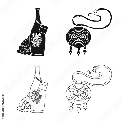 Vector design of culture and sightseeing logo. Collection of culture and originality stock symbol for web.