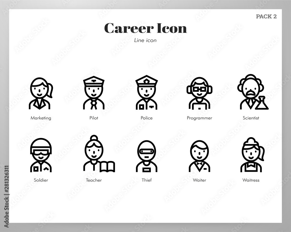 Career icons Line pack