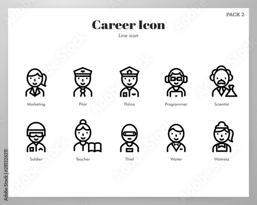 Career icons Line pack