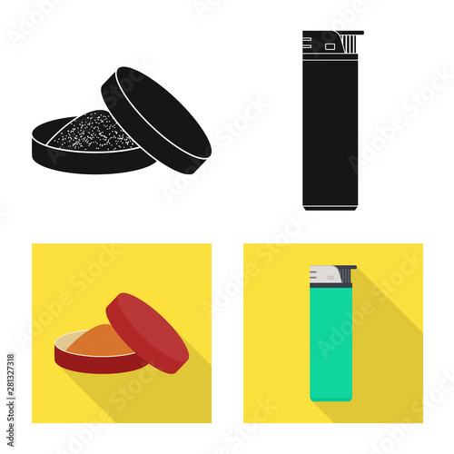 Vector design of refuse and stop logo. Set of refuse and habit vector icon for stock.