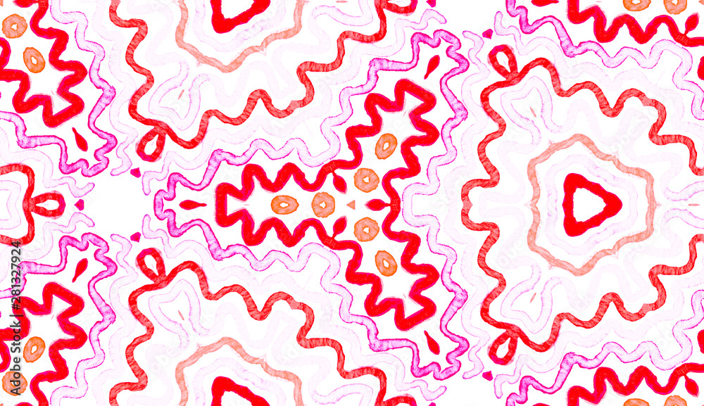 Pink red Geometric Watercolor. Delightful Seamless Pink red Geometric Watercolor. Delightful Seamless