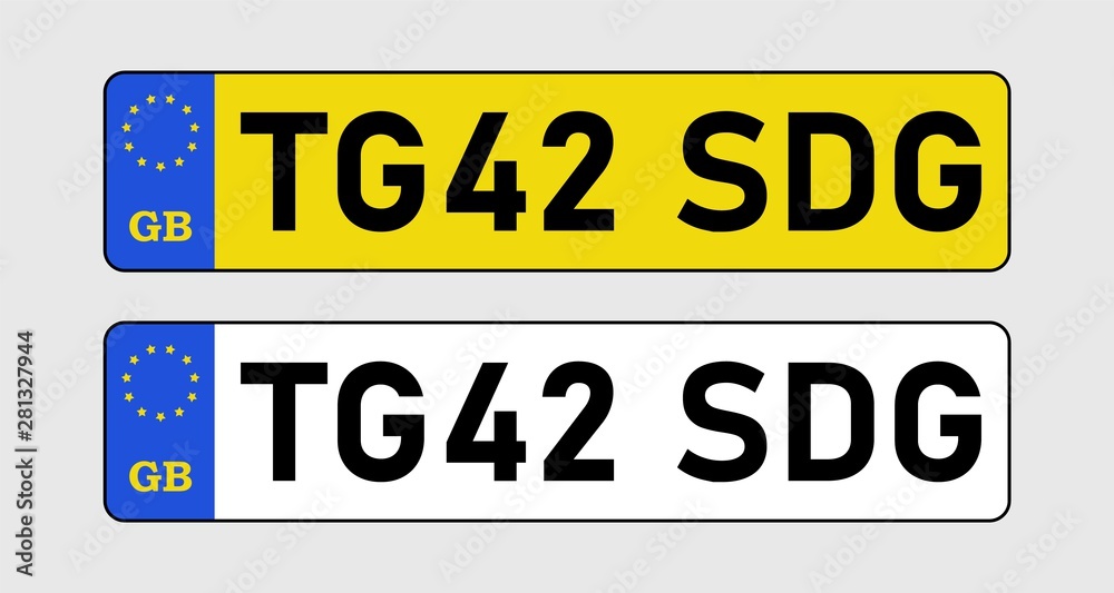 Car license number plate . Car license number plate .