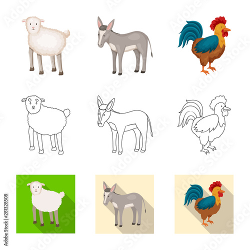 Fototapeta Naklejka Na Ścianę i Meble -  Vector illustration of breeding and kitchen symbol. Collection of breeding and organic vector icon for stock.