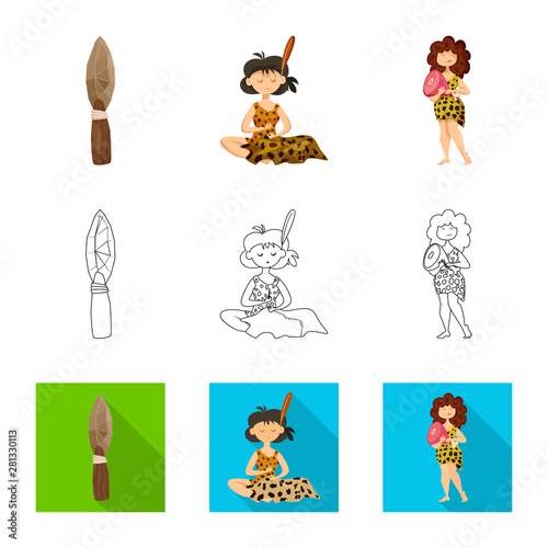 Vector illustration of evolution and prehistory icon. Collection of evolution and development stock symbol for web.