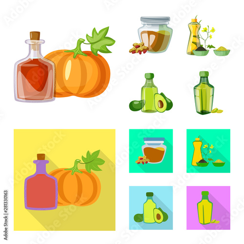 Isolated object of healthy and vegetable logo. Set of healthy and agriculture vector icon for stock.