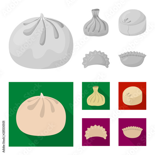 Vector illustration of products and cooking logo. Set of products and appetizer stock vector illustration.