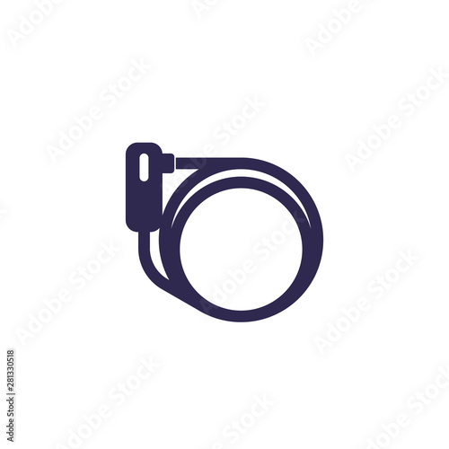 Bike lock icon on white, vector