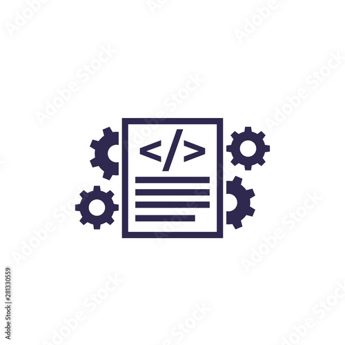 code optimization icon on white, vector