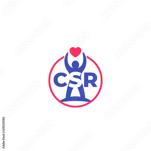 CSR icon, corporate social responsibility vector