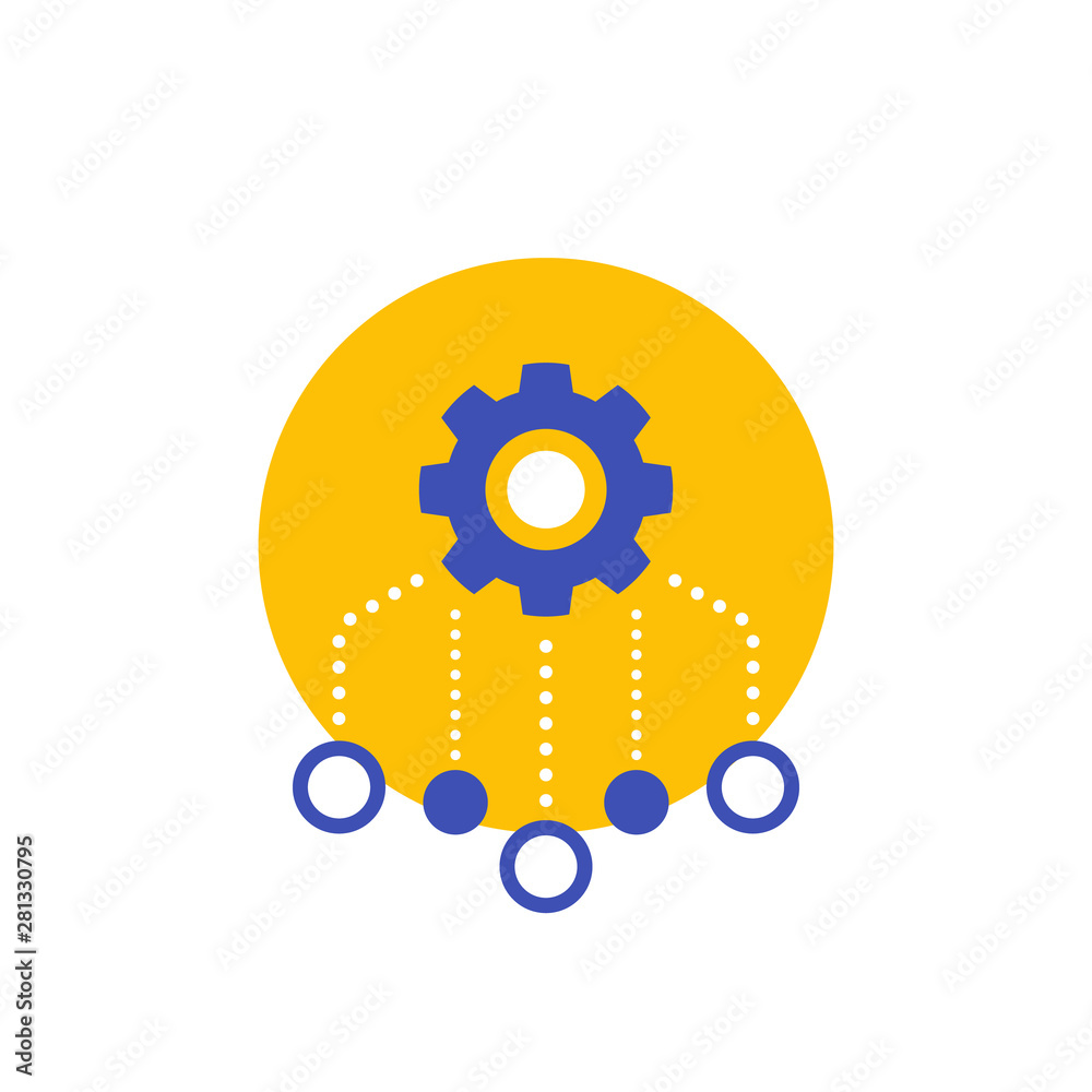 Resources allocation icon on white, vector Resources allocation icon on white, vector