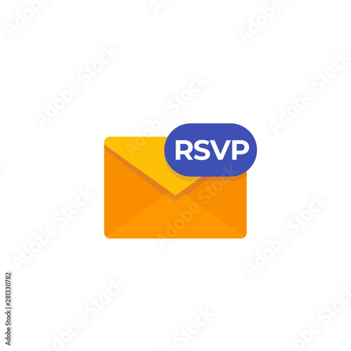 RSVP icon in flat style