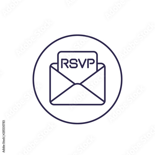 RSVP icon, line vector design