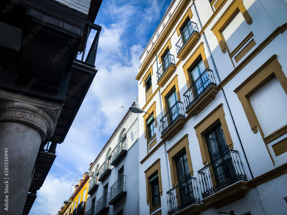 spanish streets & buildings - panoramic view