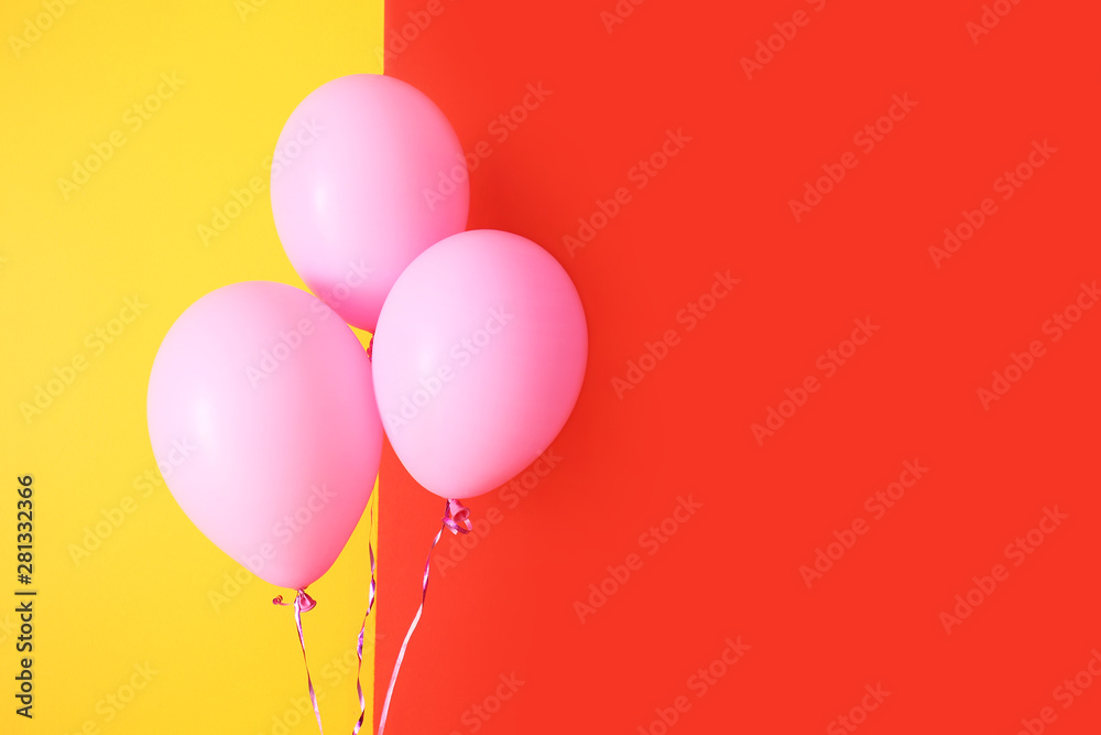 Air balloons on color background Air balloons on color background