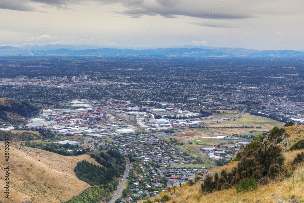 Aerial view of Christchurch, New Zealand