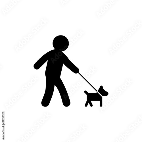 man and dog in park icon illustration isolated vector sign symbol