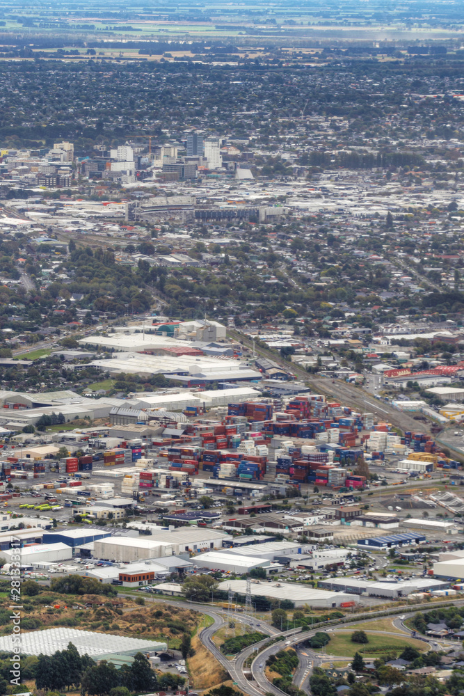 Φωτογραφία Vertical aerial view of Christchurch, New Zealand harbour
