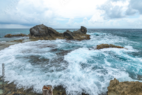 Isla Mujeres, Yucatan / Mexico - July, 23, 2019: Isla Mujers Beach Punta Sur photo