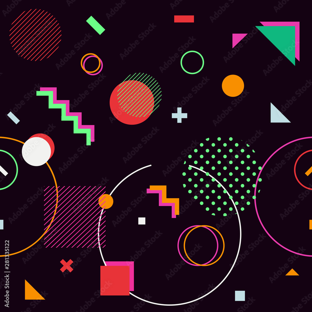 Fototapeta premium trendy geometric shapes memphis hipster background