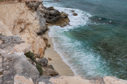 Isla Mujeres, Yucatan / Mexico - July, 23, 2019: Isla Mujers Beach Punta Sur photo