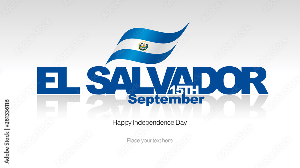 Fototapeta premium El Salvador Independence Day flag logo icon banner