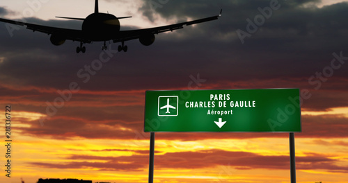 Photography Plane landing in Paris Charles de Gaulle