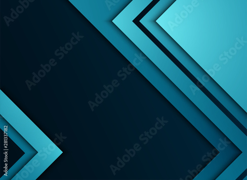 Blue geometric and overlap layer on blue background, vector illustration