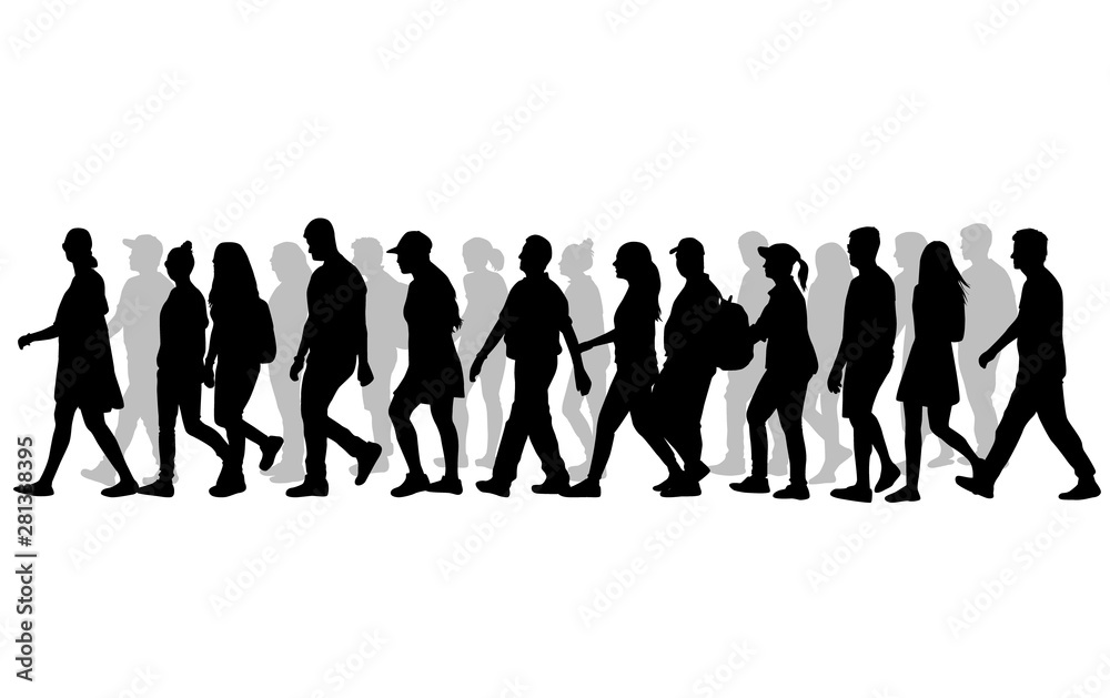 Group of people. Crowd of people silhouettes. Group of people. Crowd of people silhouettes.