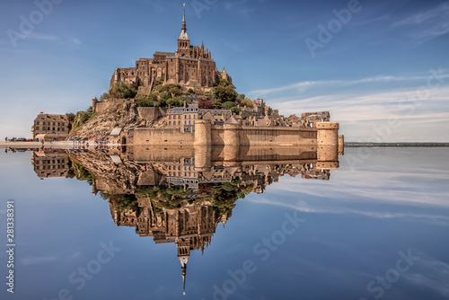 Fototapet Mont Saint Michel, an UNESCO world heritage site in Normandy, France