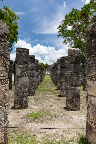 Chichén-Itzá, Yucatan / Mexico - July, 24, 2019: Chichen Itza Archaeological site