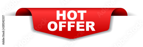 red vector banner hot offer