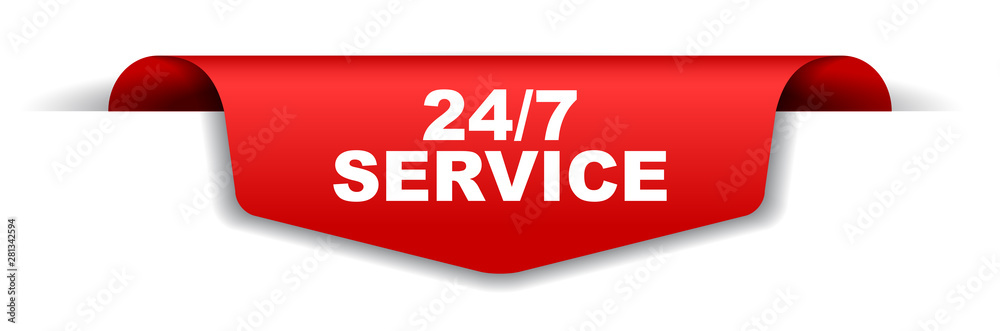 red vector banner 24/7 service red vector banner 24/7 service
