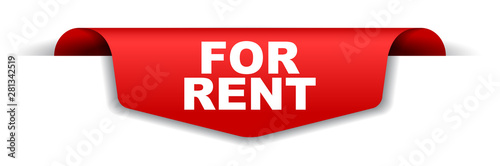 red vector banner for rent